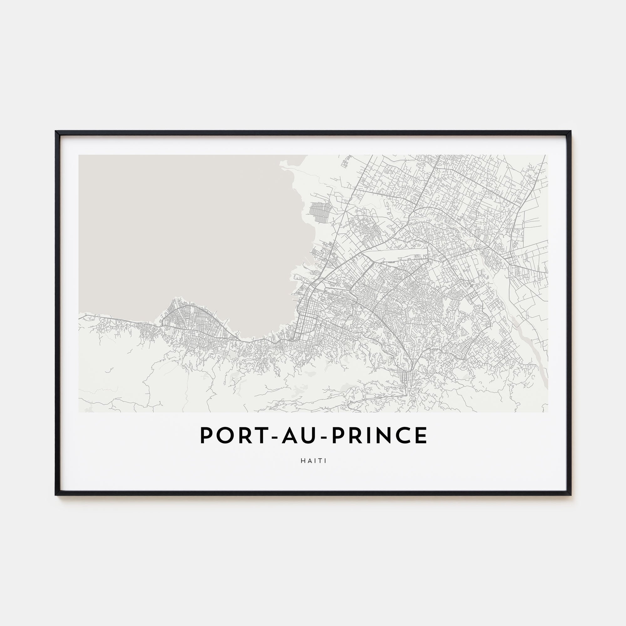 Port-au-Prince Map Landscape Poster
