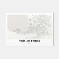 Port-au-Prince Map Landscape Poster
