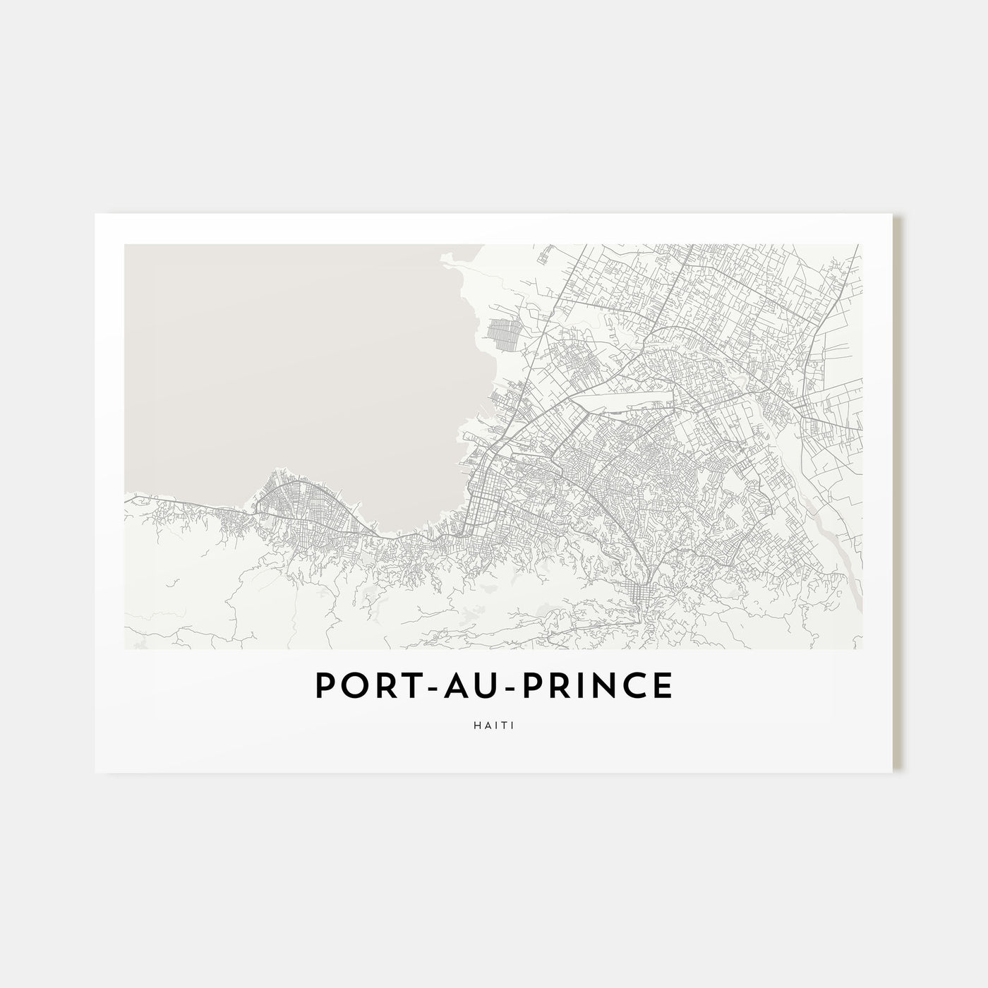 Port-au-Prince Map Landscape Poster