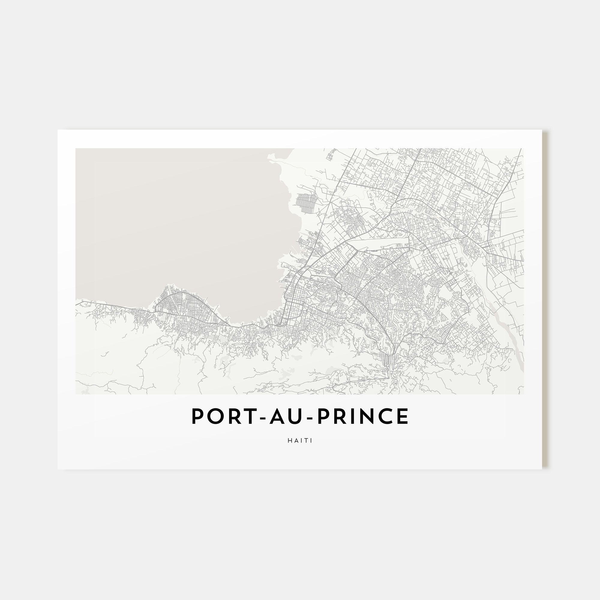 Port-au-Prince Map Landscape Poster