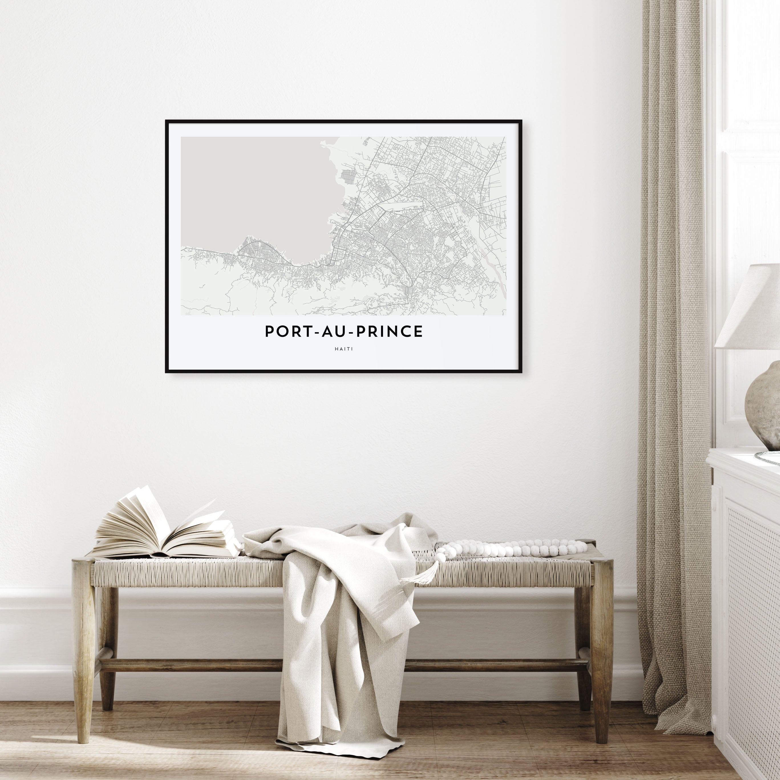Port-au-Prince Map Landscape Poster