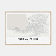 Port-au-Prince Map Landscape Poster