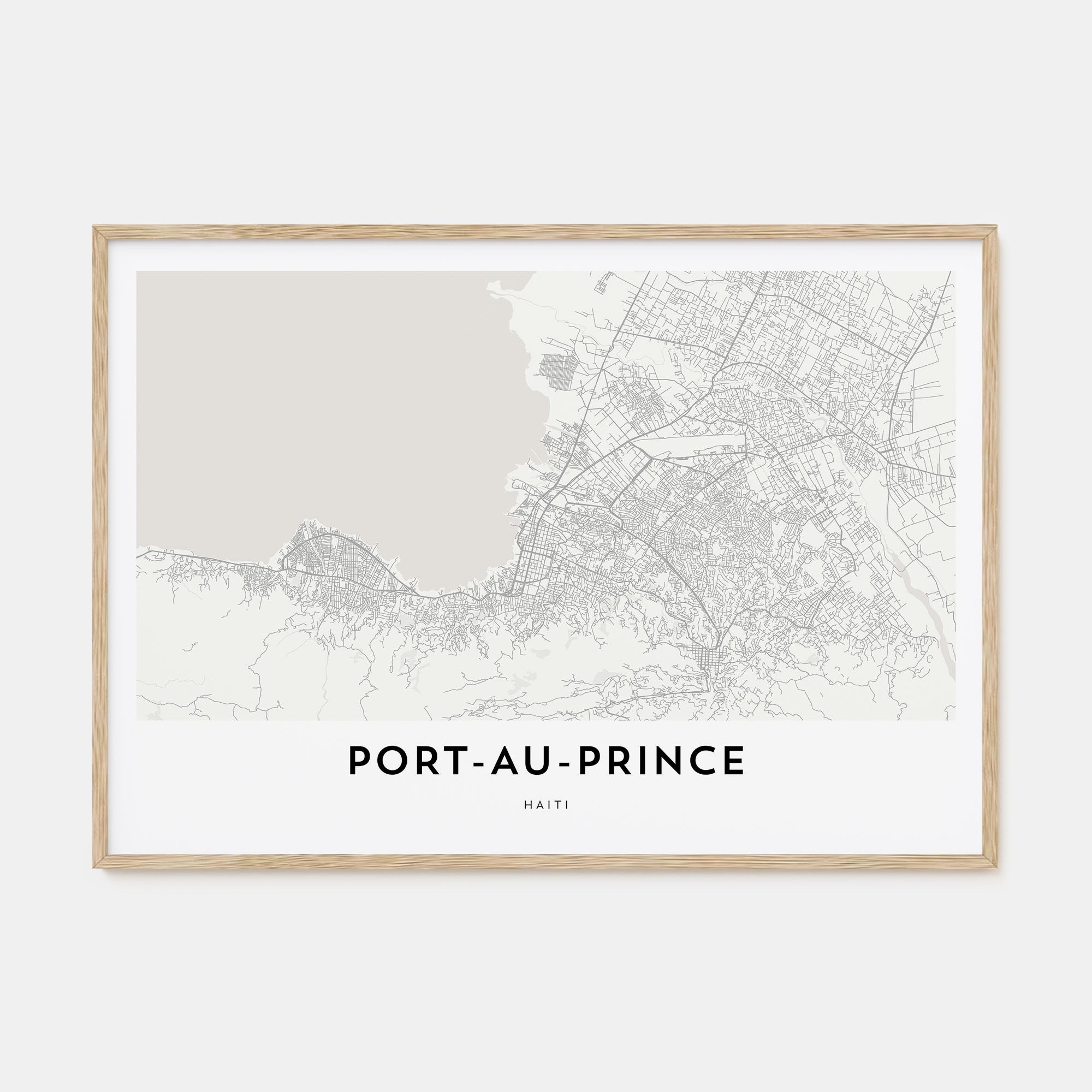 Port-au-Prince Map Landscape Poster
