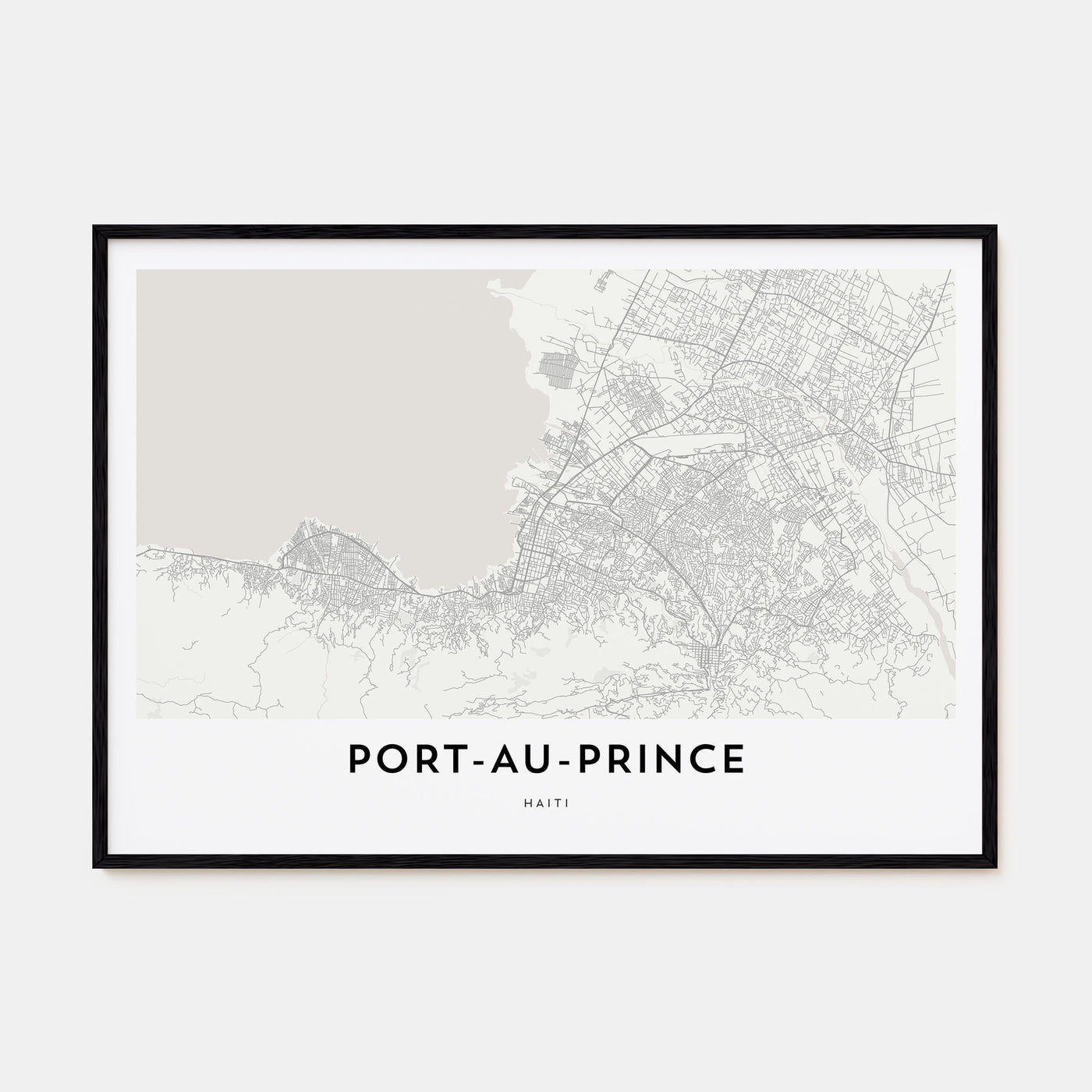 Port-au-Prince Map Landscape Poster