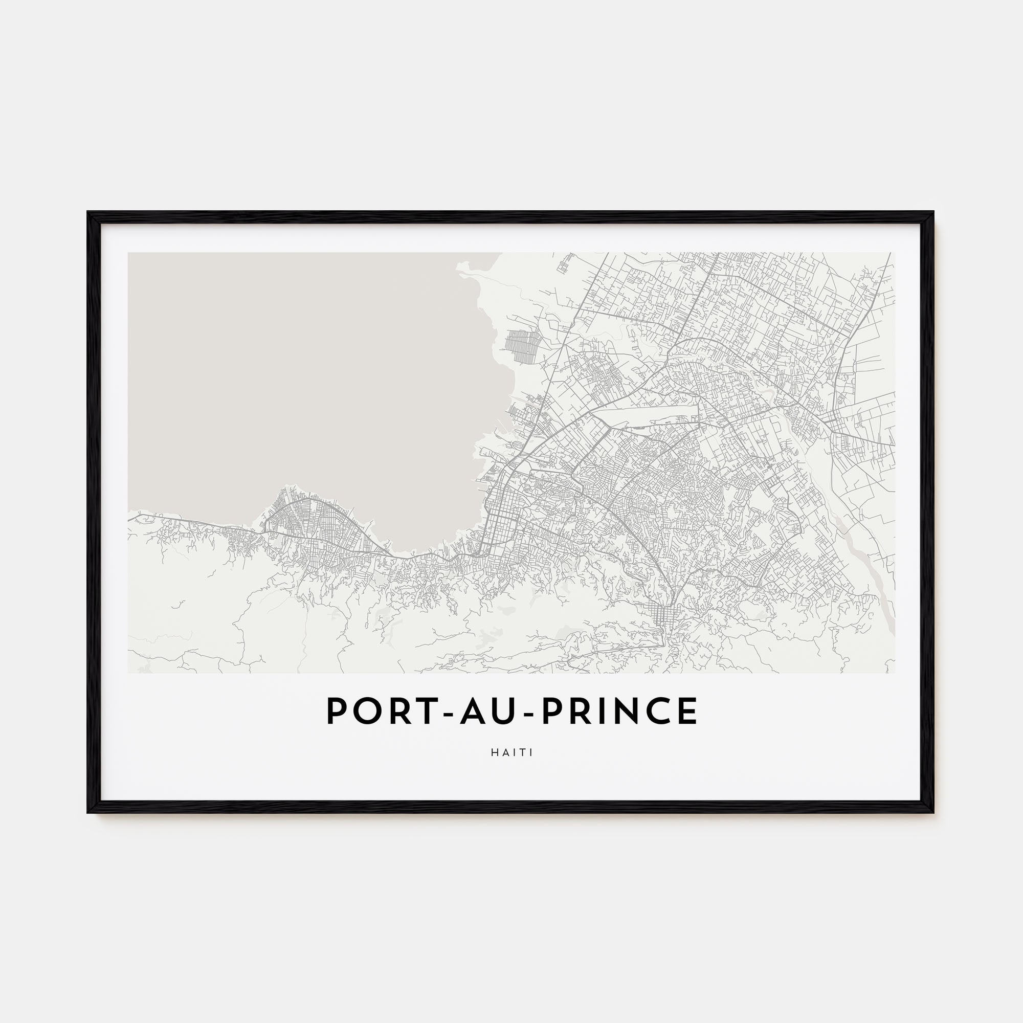 Port-au-Prince Map Landscape Poster