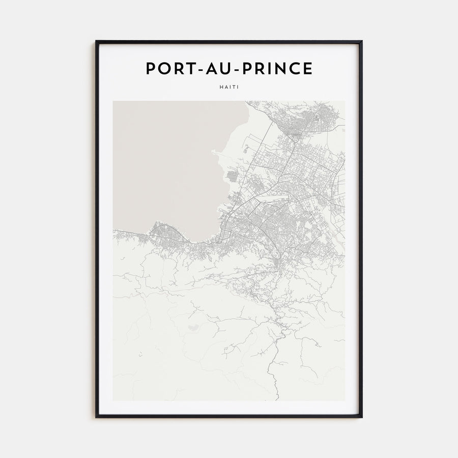 Port-au-Prince Map Portrait Poster