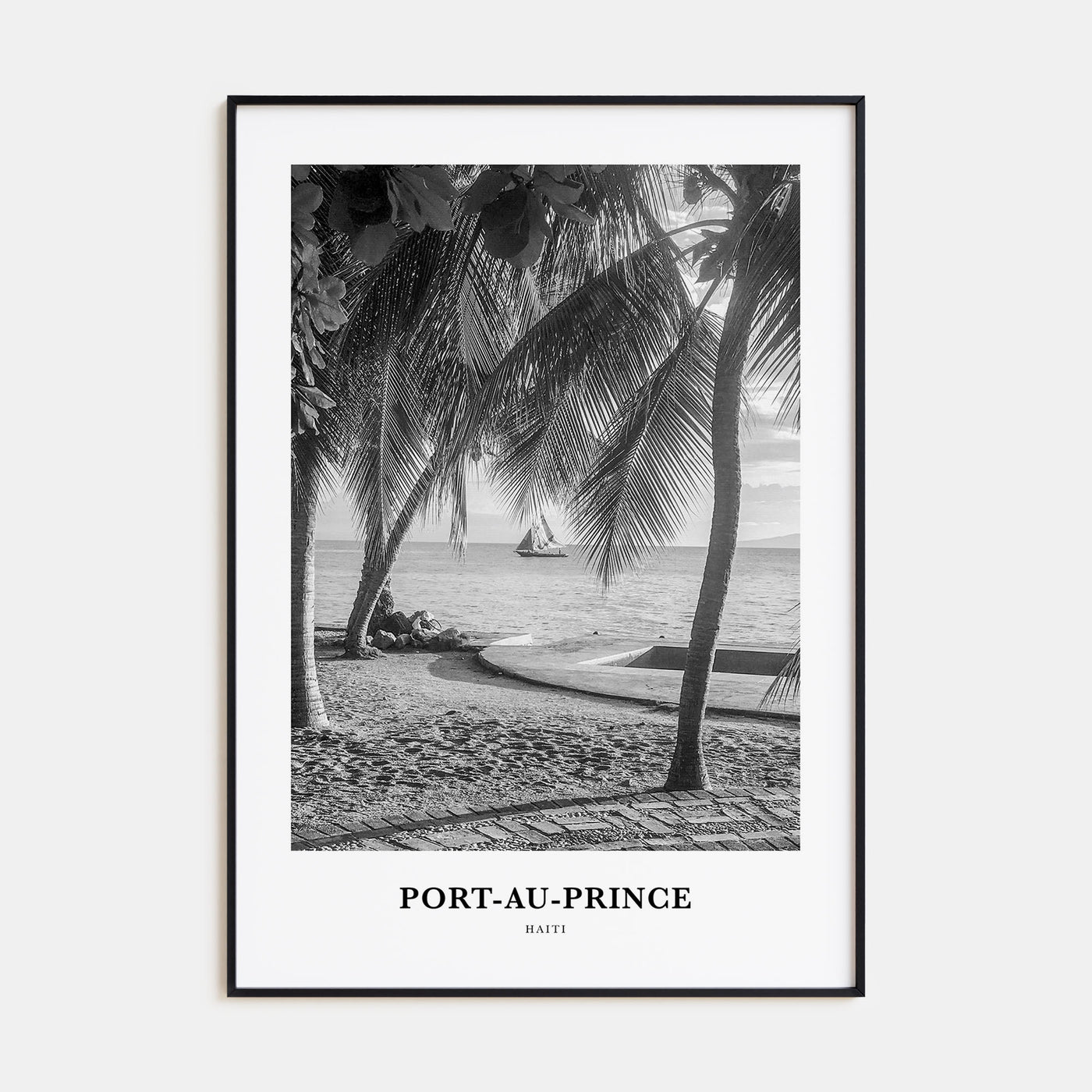 Port-au-Prince Portrait B&W Poster