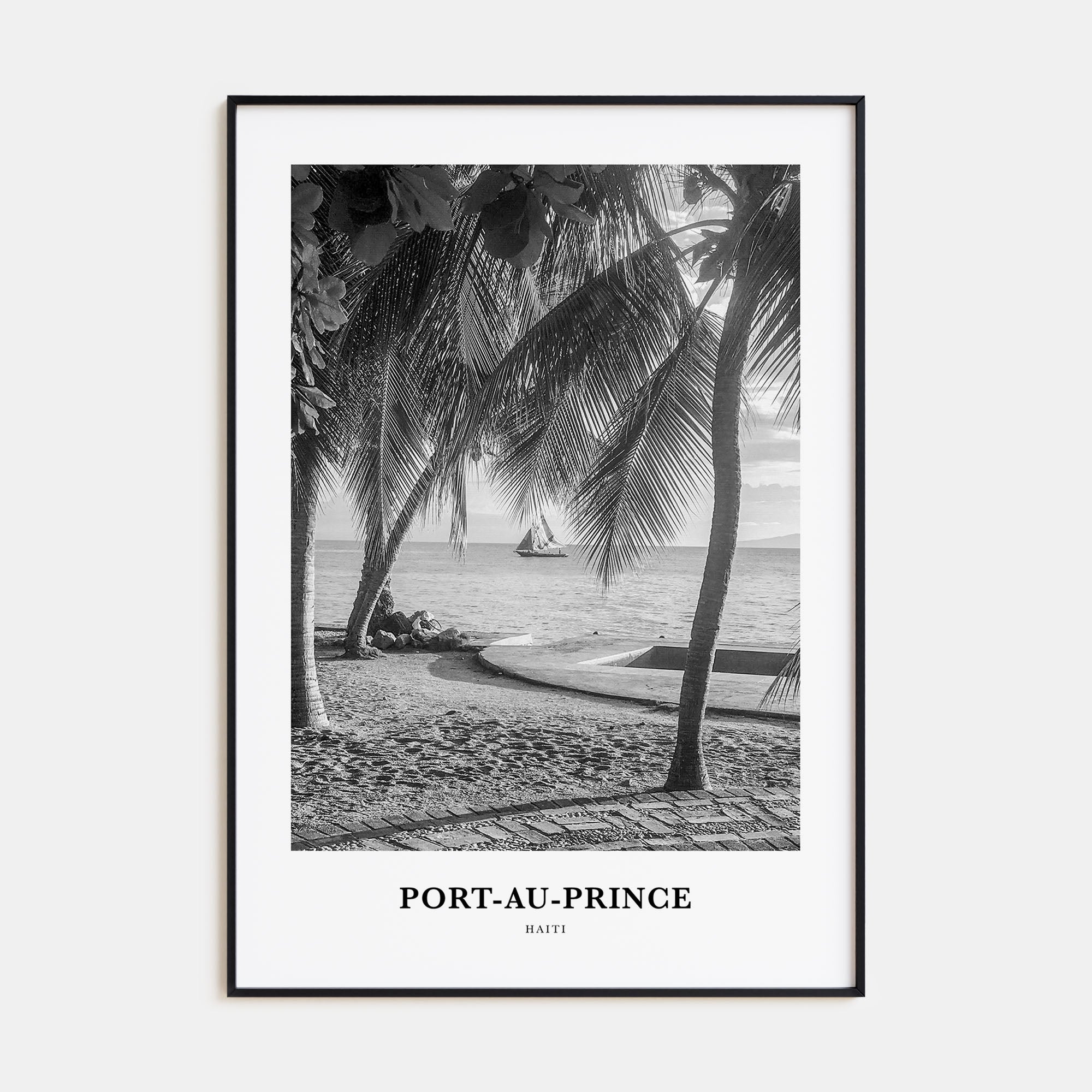 Port-au-Prince Portrait B&W Poster