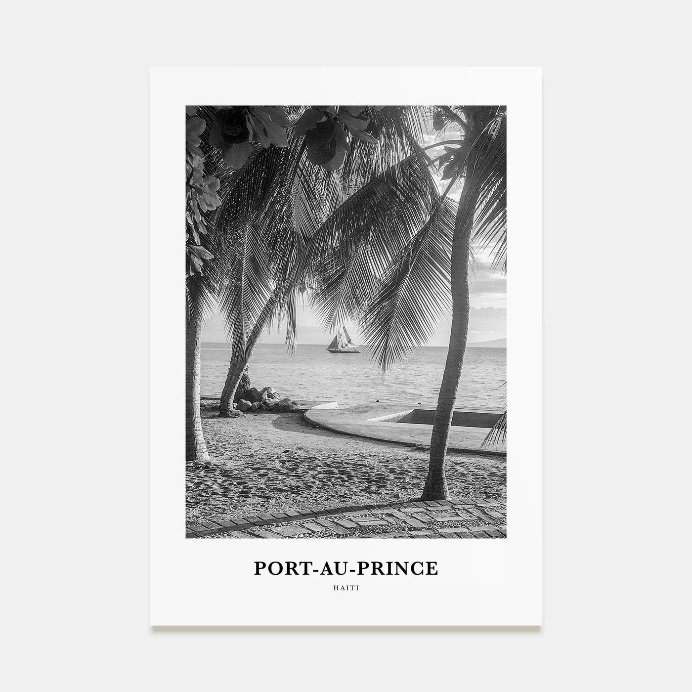 Port-au-Prince Portrait B&W Poster