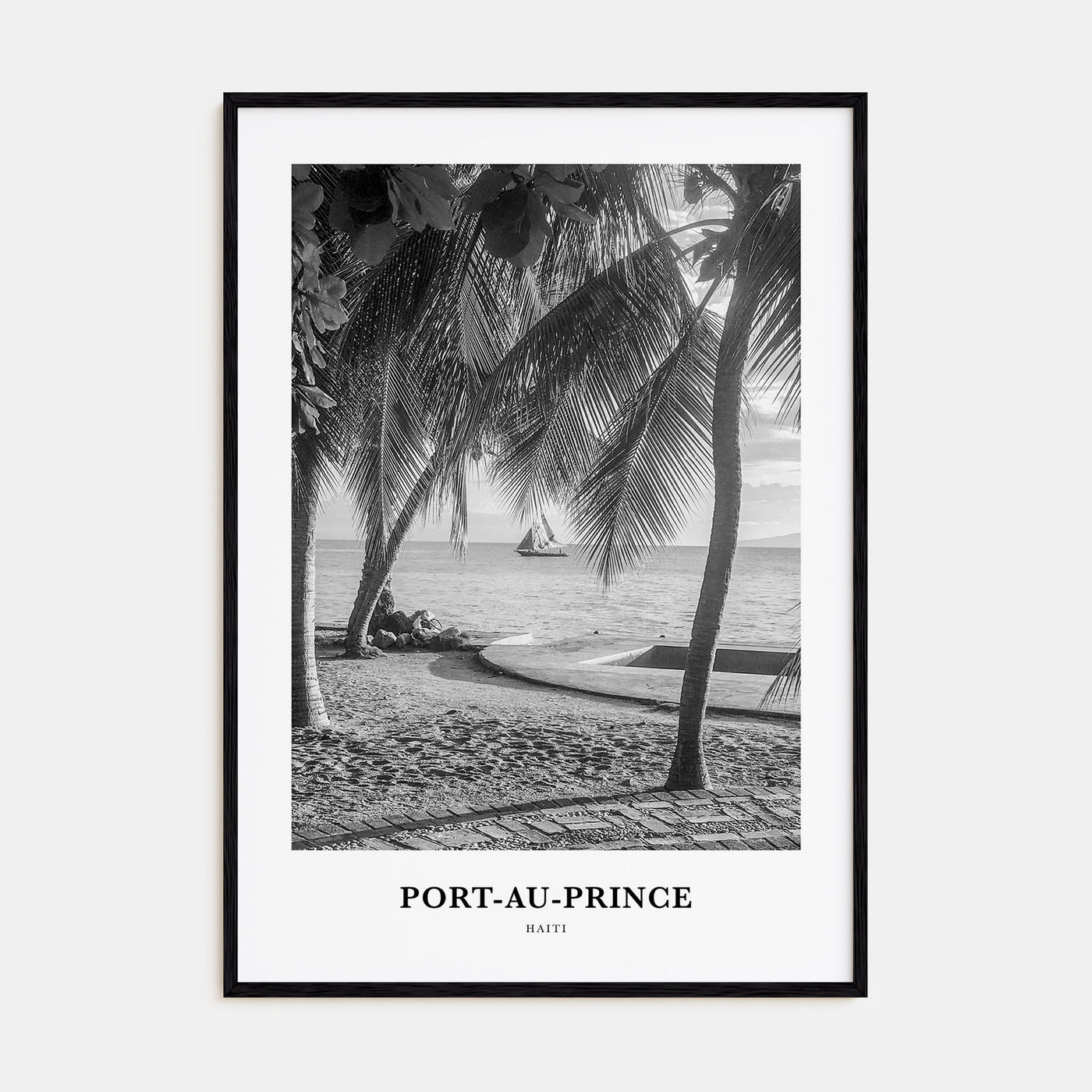 Port-au-Prince Portrait B&W Poster