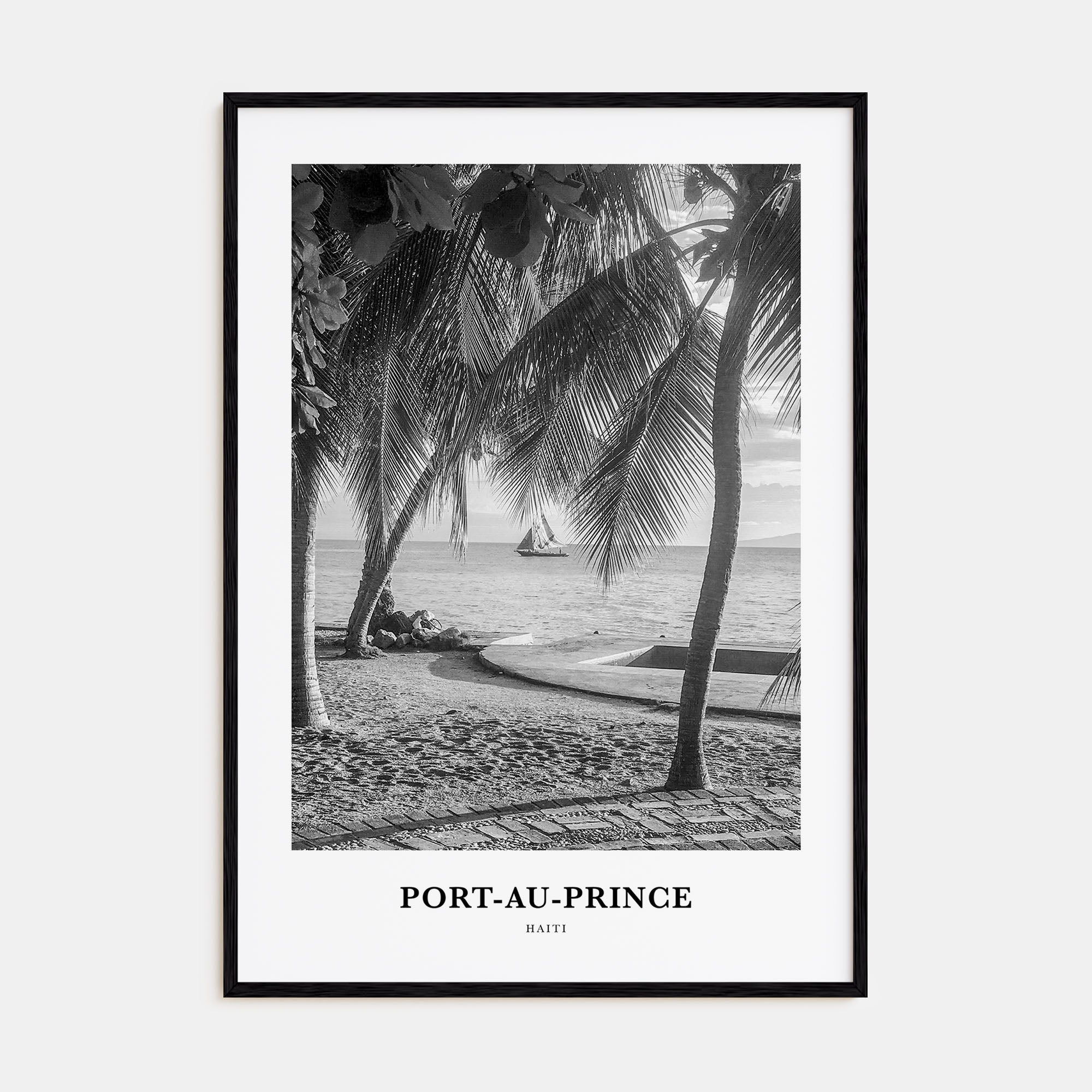 Port-au-Prince Portrait B&W Poster