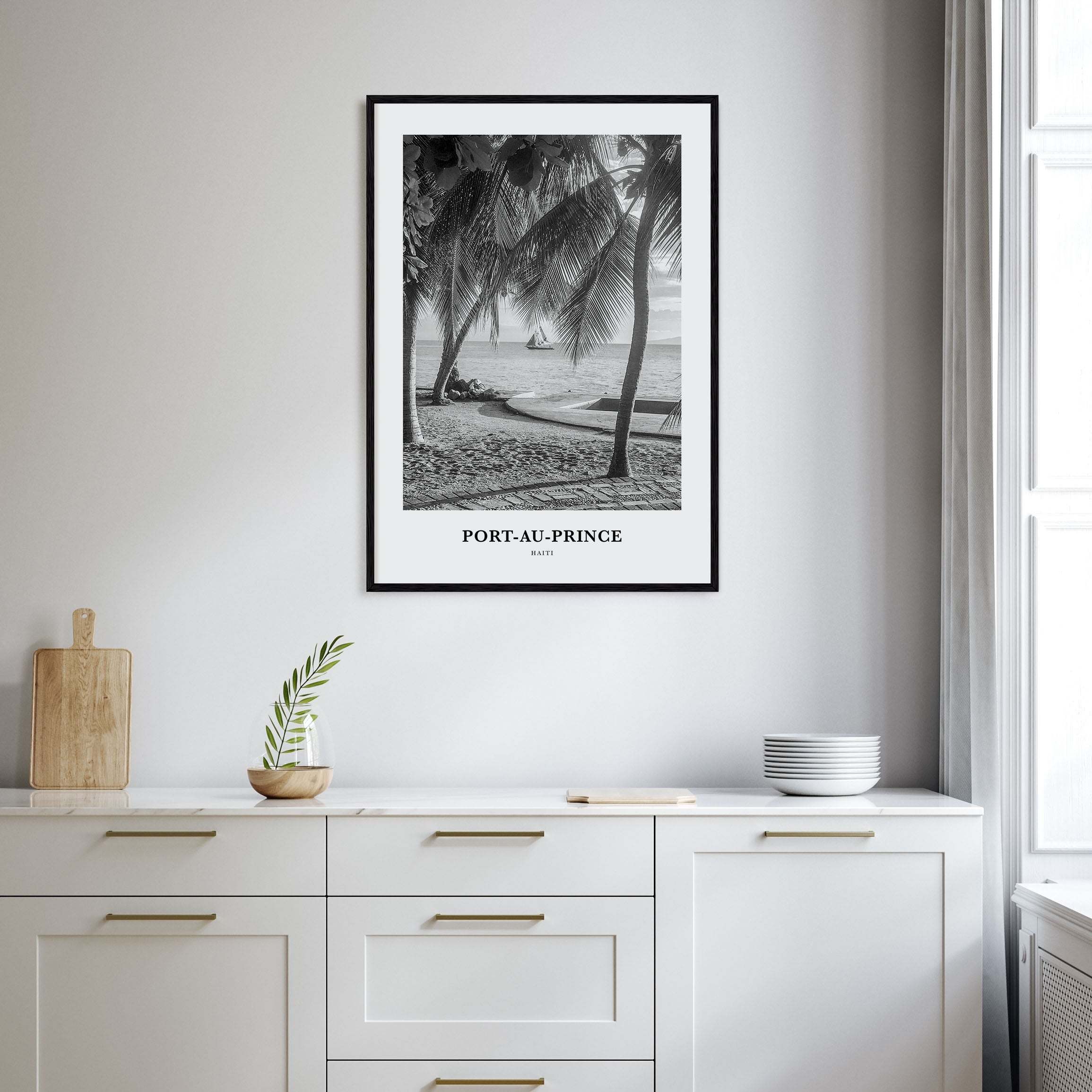 Port-au-Prince Portrait B&W Poster