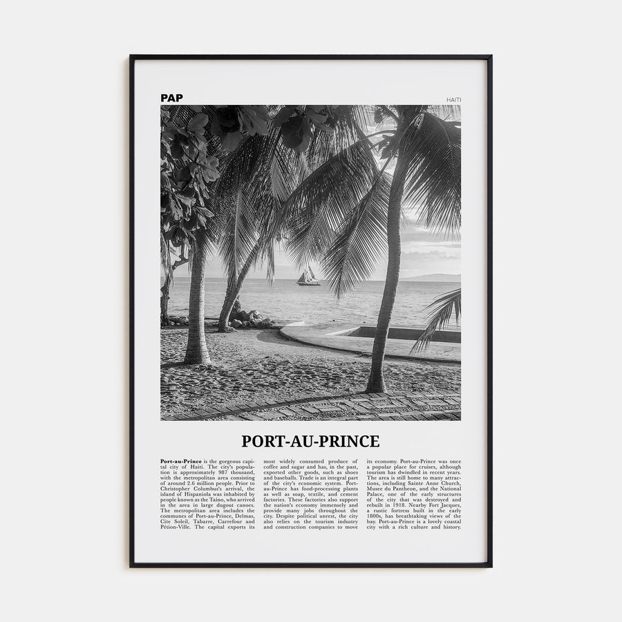Port-au-Prince Travel B&W Poster