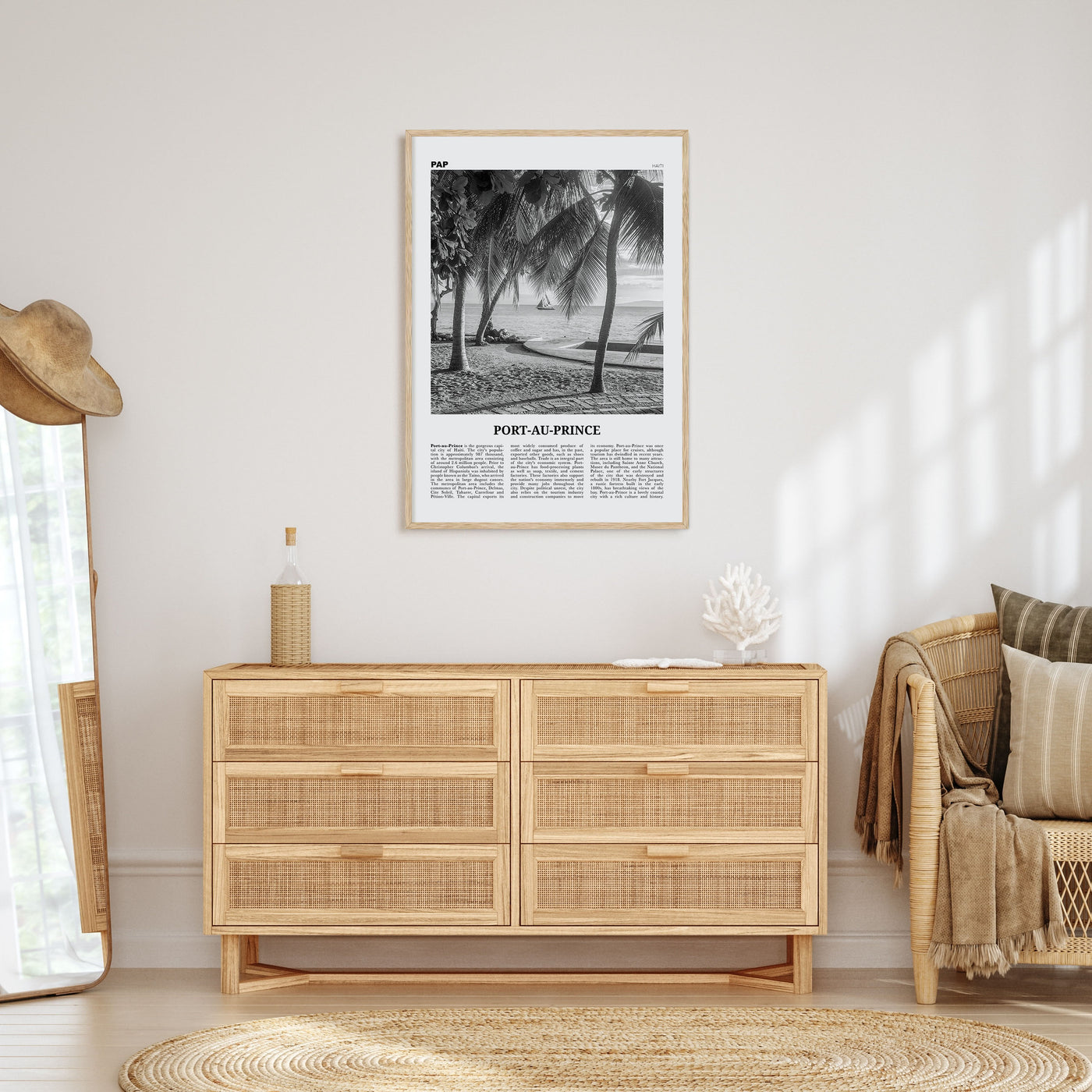 Port-au-Prince Travel B&W Poster