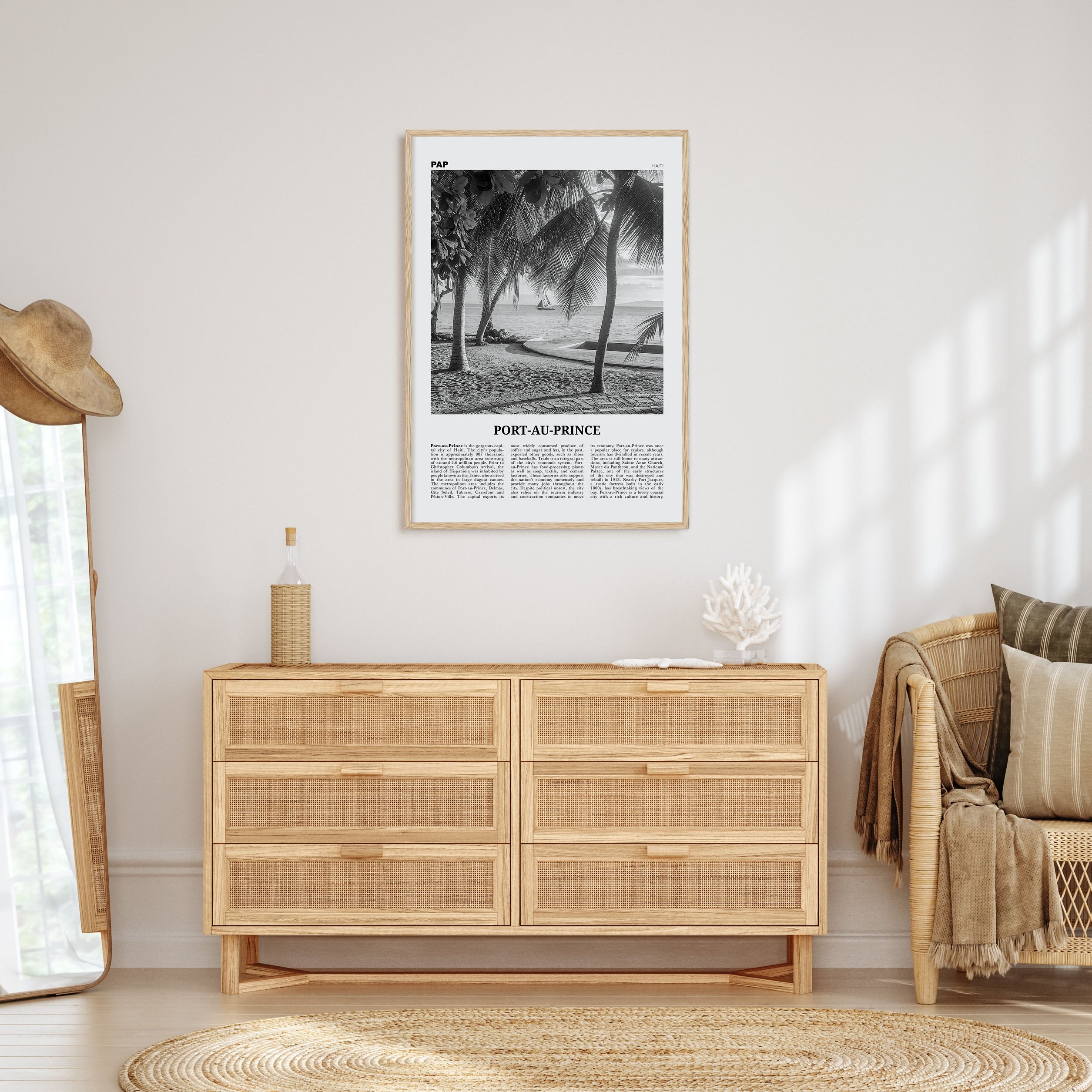 Port-au-Prince Travel B&W Poster