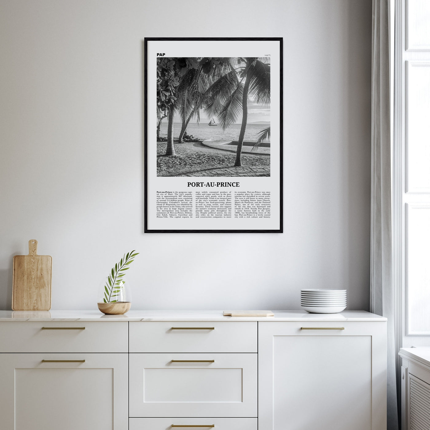 Port-au-Prince Travel B&W Poster