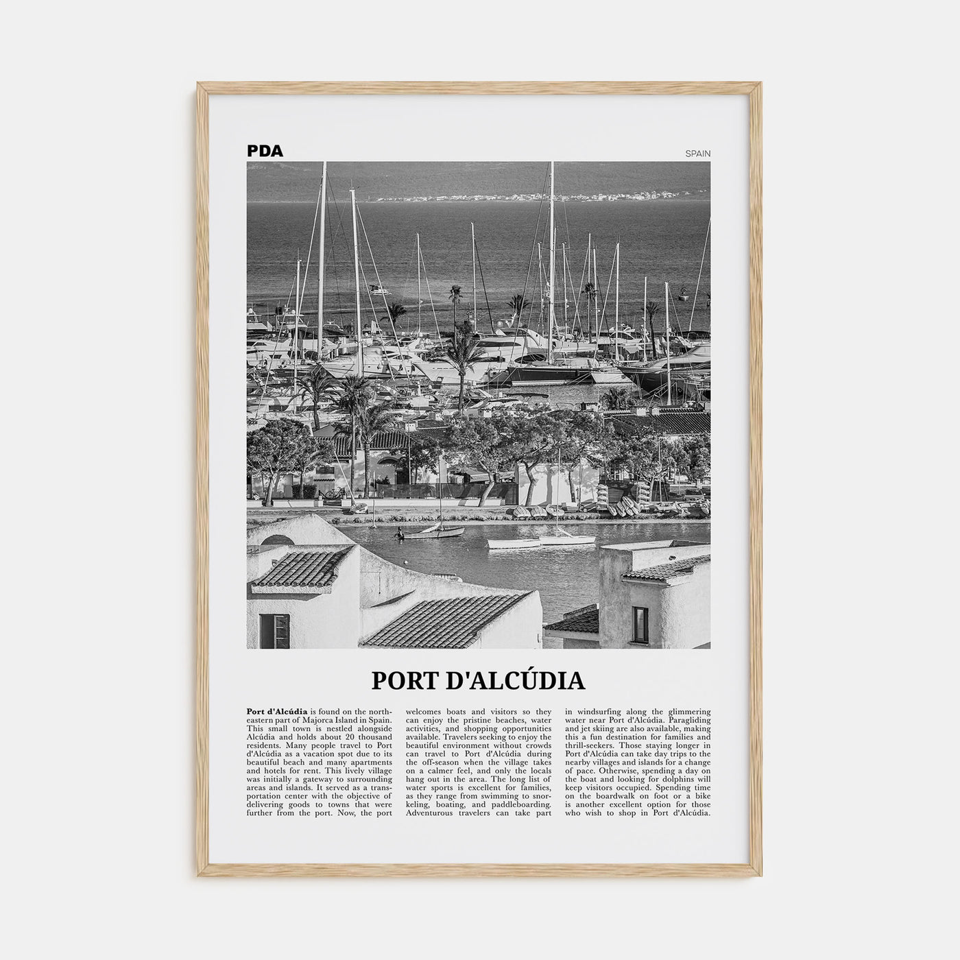 Port d'Alcúdia Travel B&W Poster