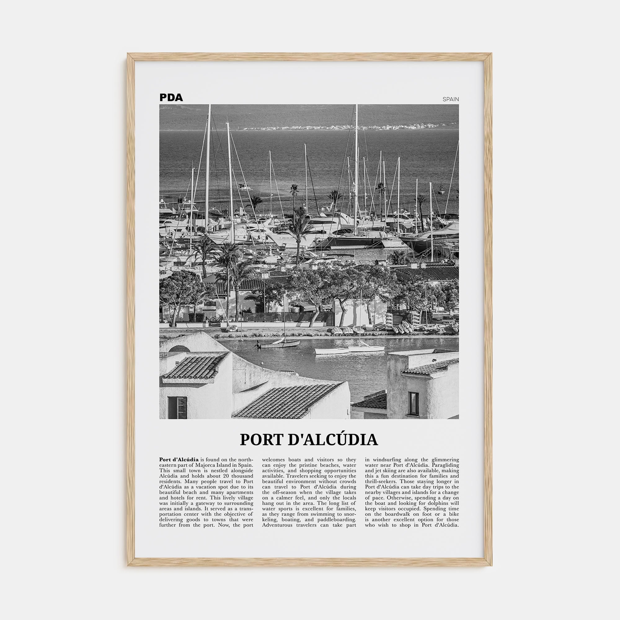 Port d'Alcúdia Travel B&W Poster