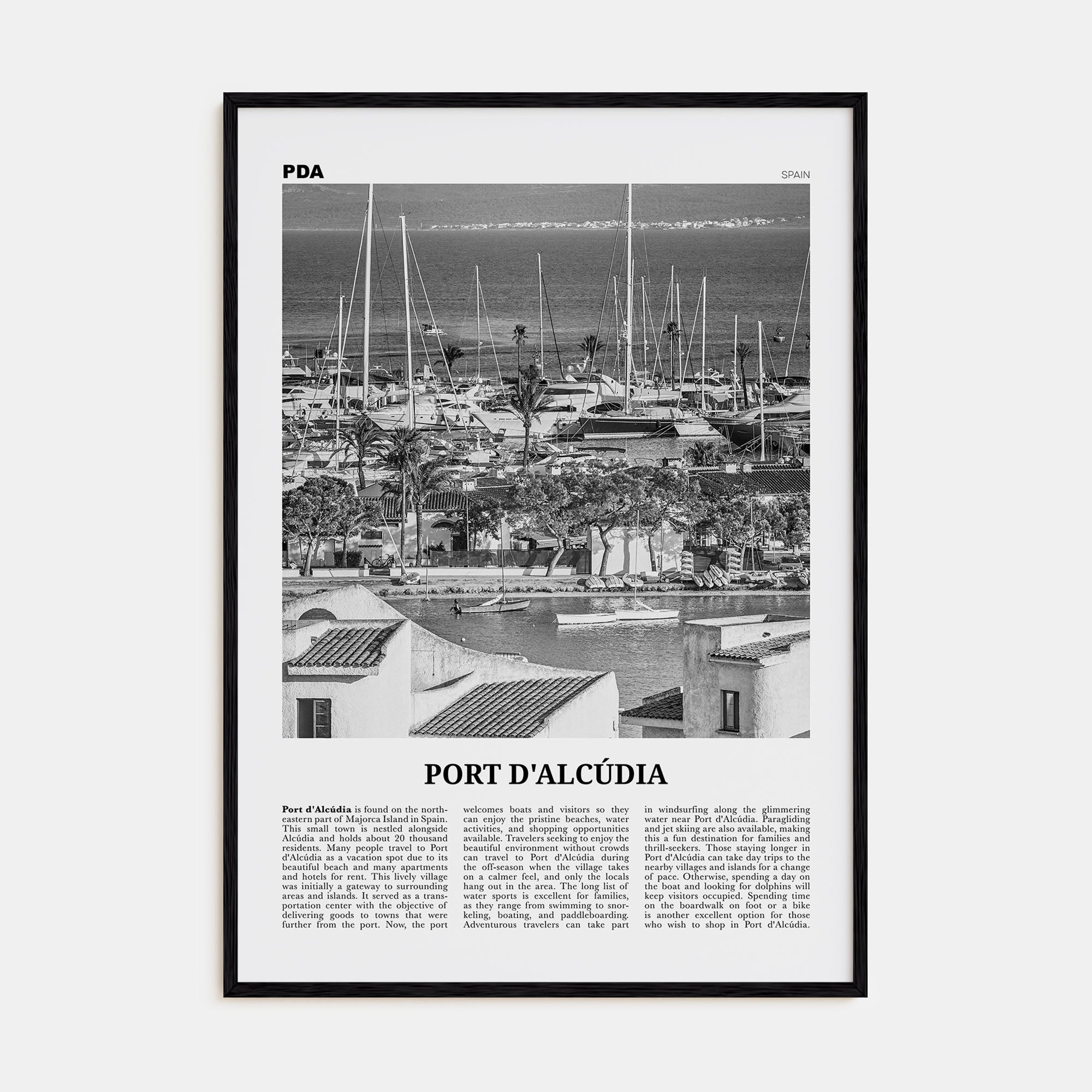 Port d'Alcúdia Travel B&W Poster
