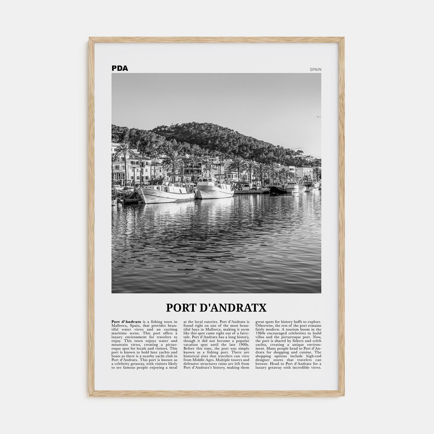 Port d'Andratx Travel B&W Poster