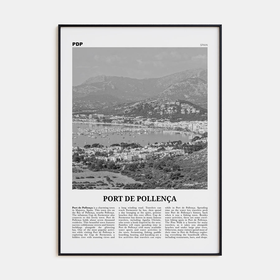 Port de Pollença Travel B&W Poster