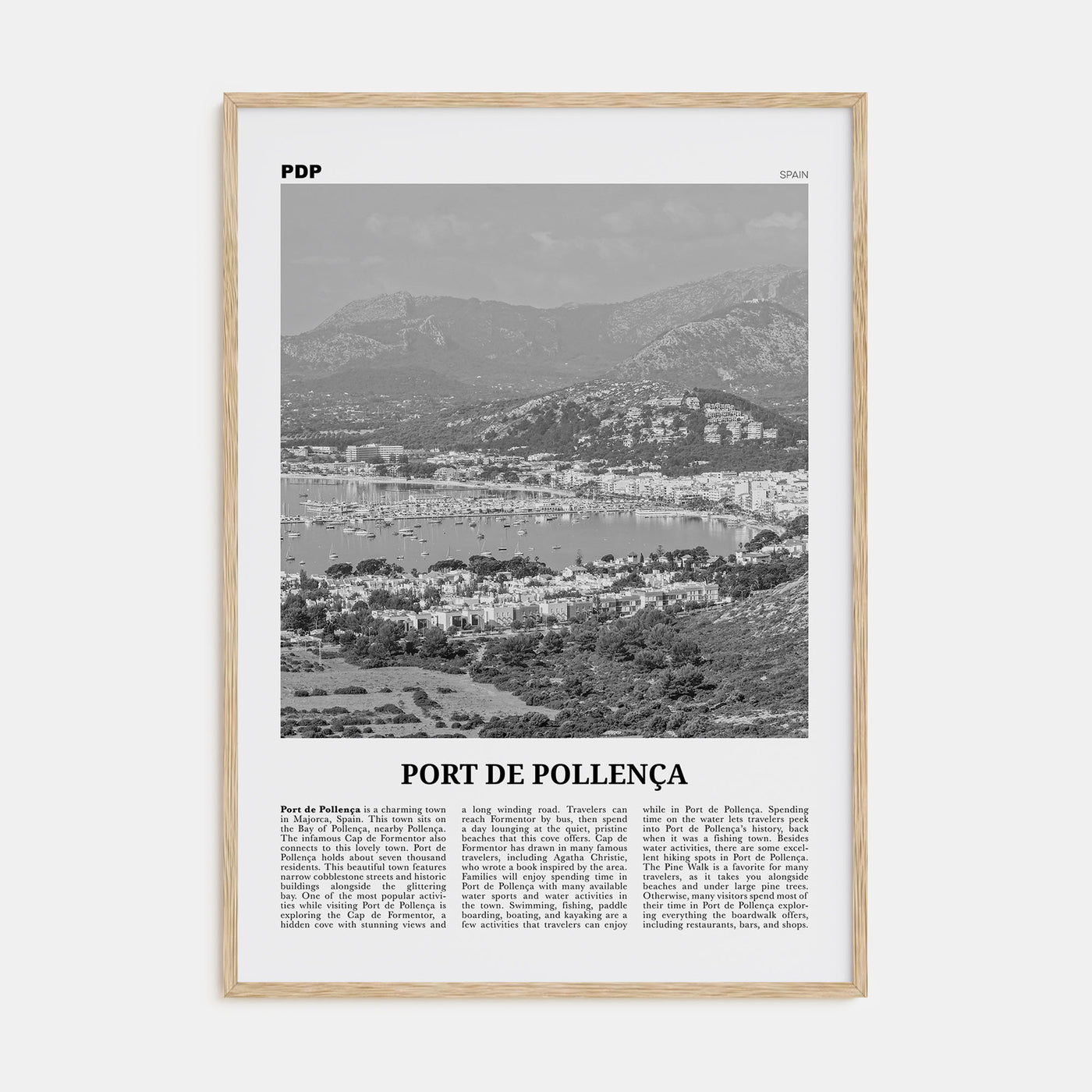 Port de Pollença Travel B&W Poster