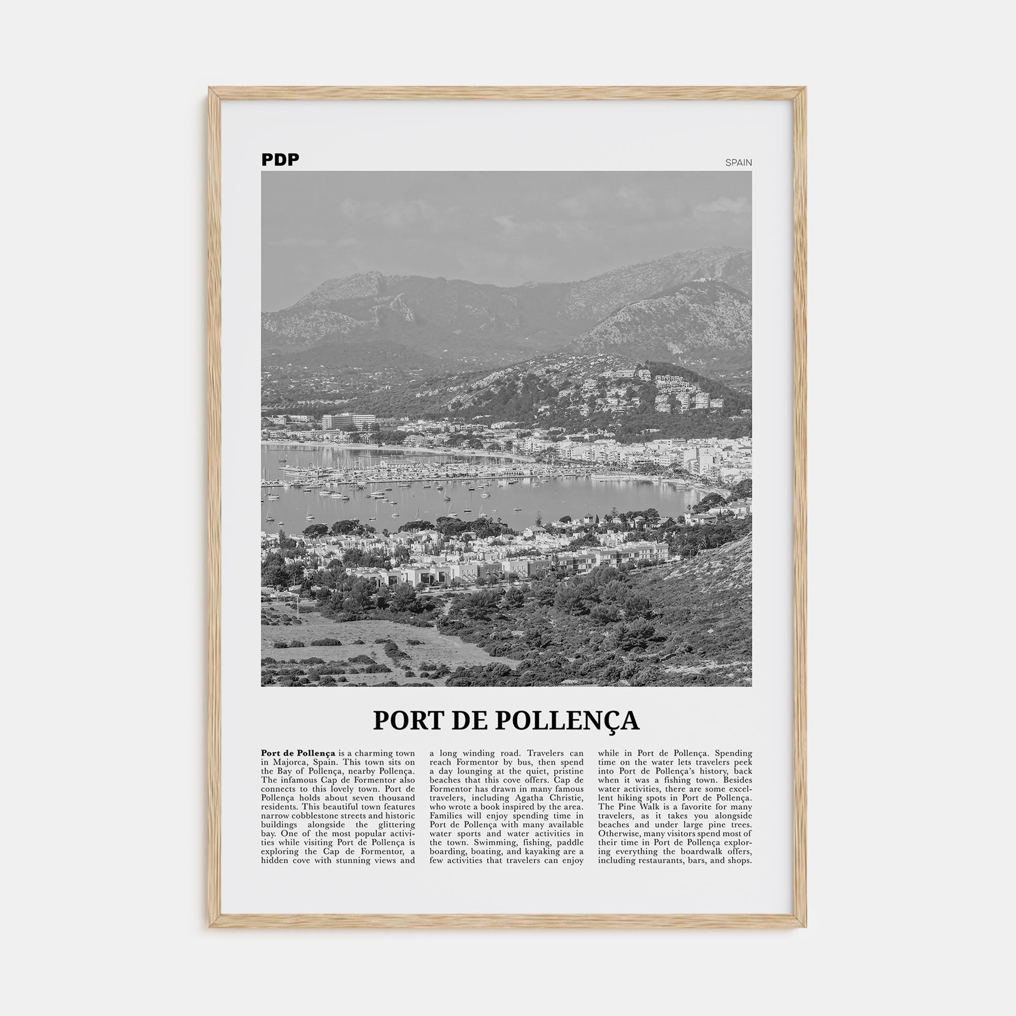 Port de Pollença Travel B&W Poster