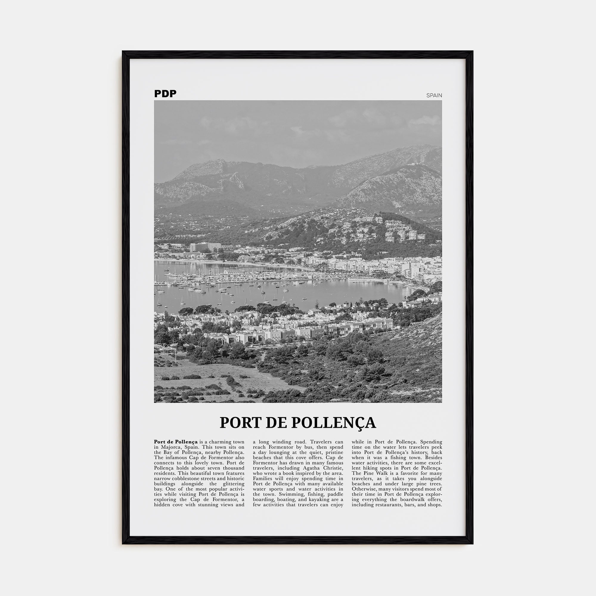 Port de Pollença Travel B&W Poster