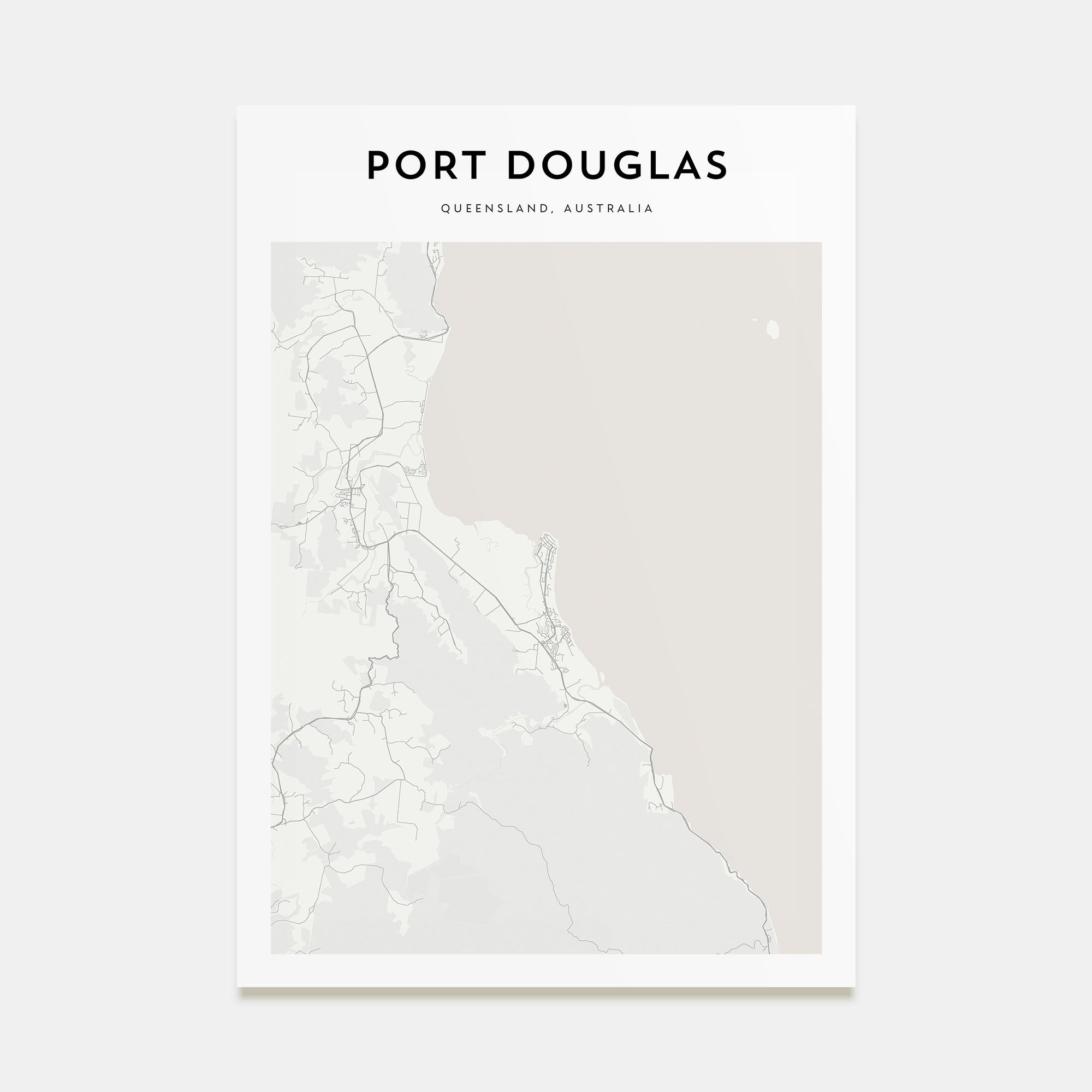 Port Douglas Map Portrait Poster