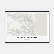 Port Elizabeth Map Landscape Poster