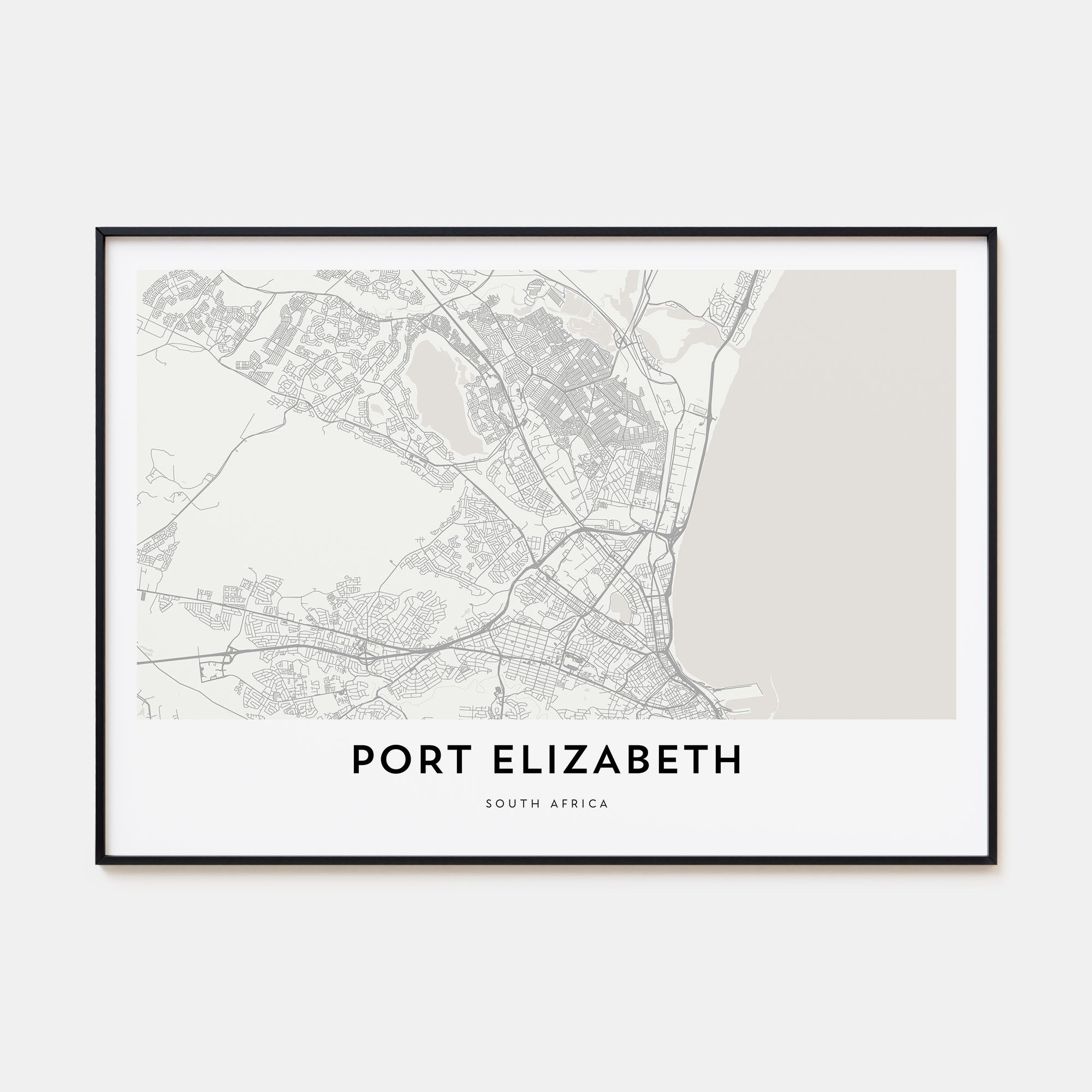 Port Elizabeth Map Landscape Poster