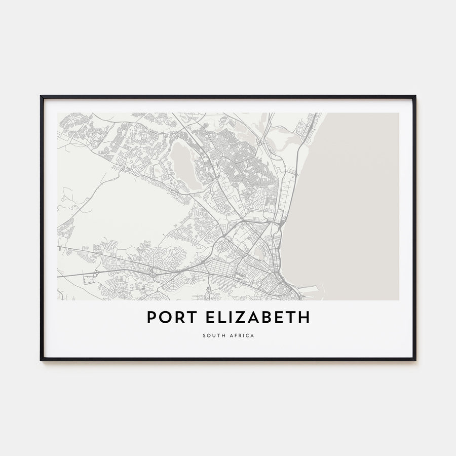 Port Elizabeth Map Landscape Poster