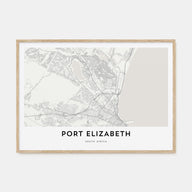 Port Elizabeth Map Landscape Poster