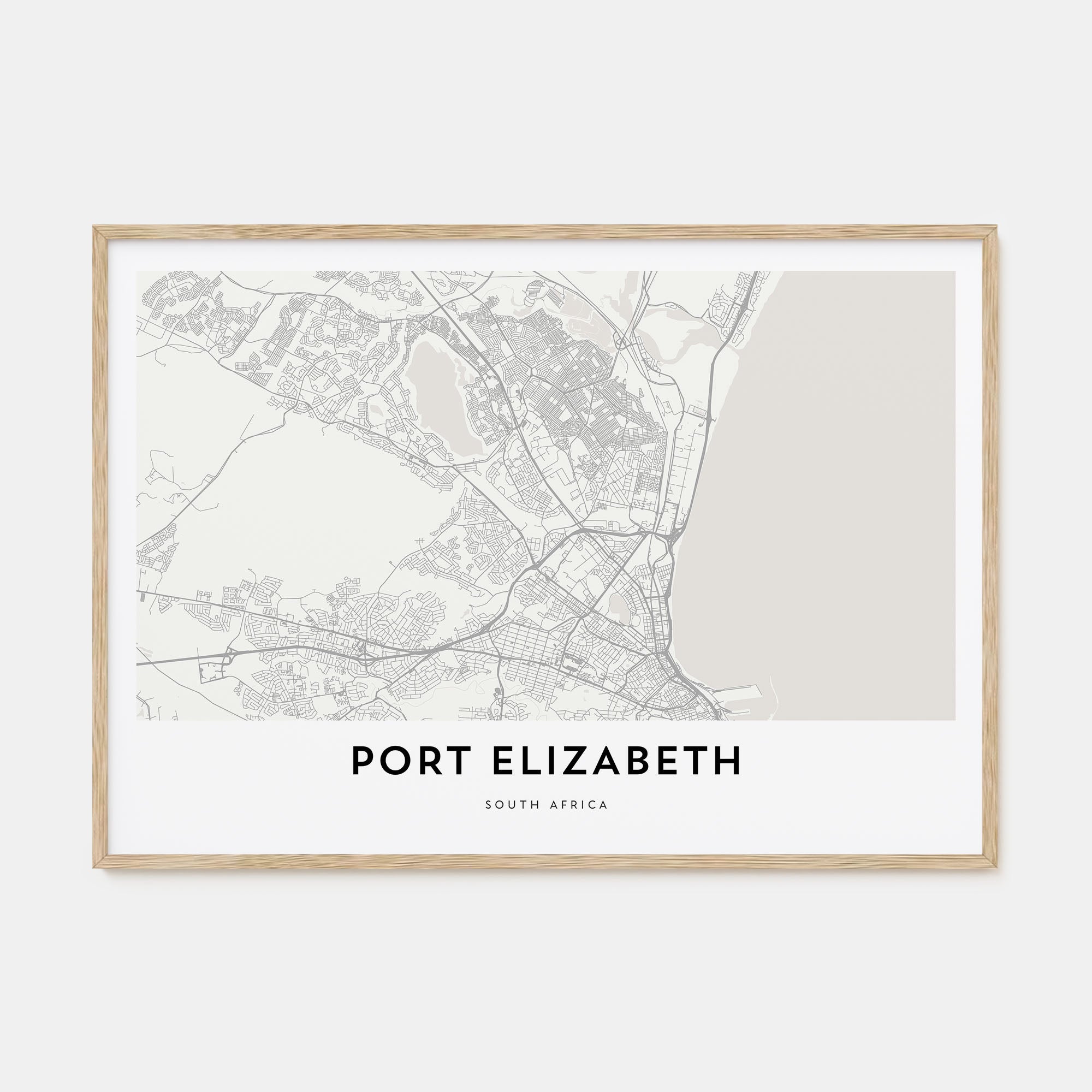 Port Elizabeth Map Landscape Poster