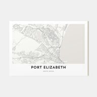 Port Elizabeth Map Landscape Poster