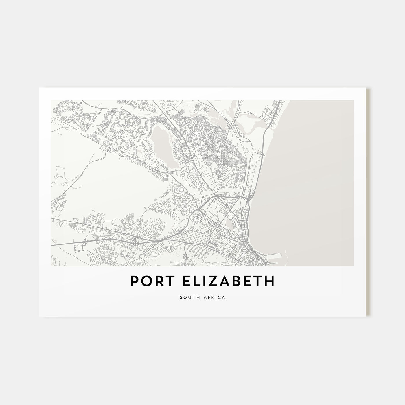 Port Elizabeth Map Landscape Poster