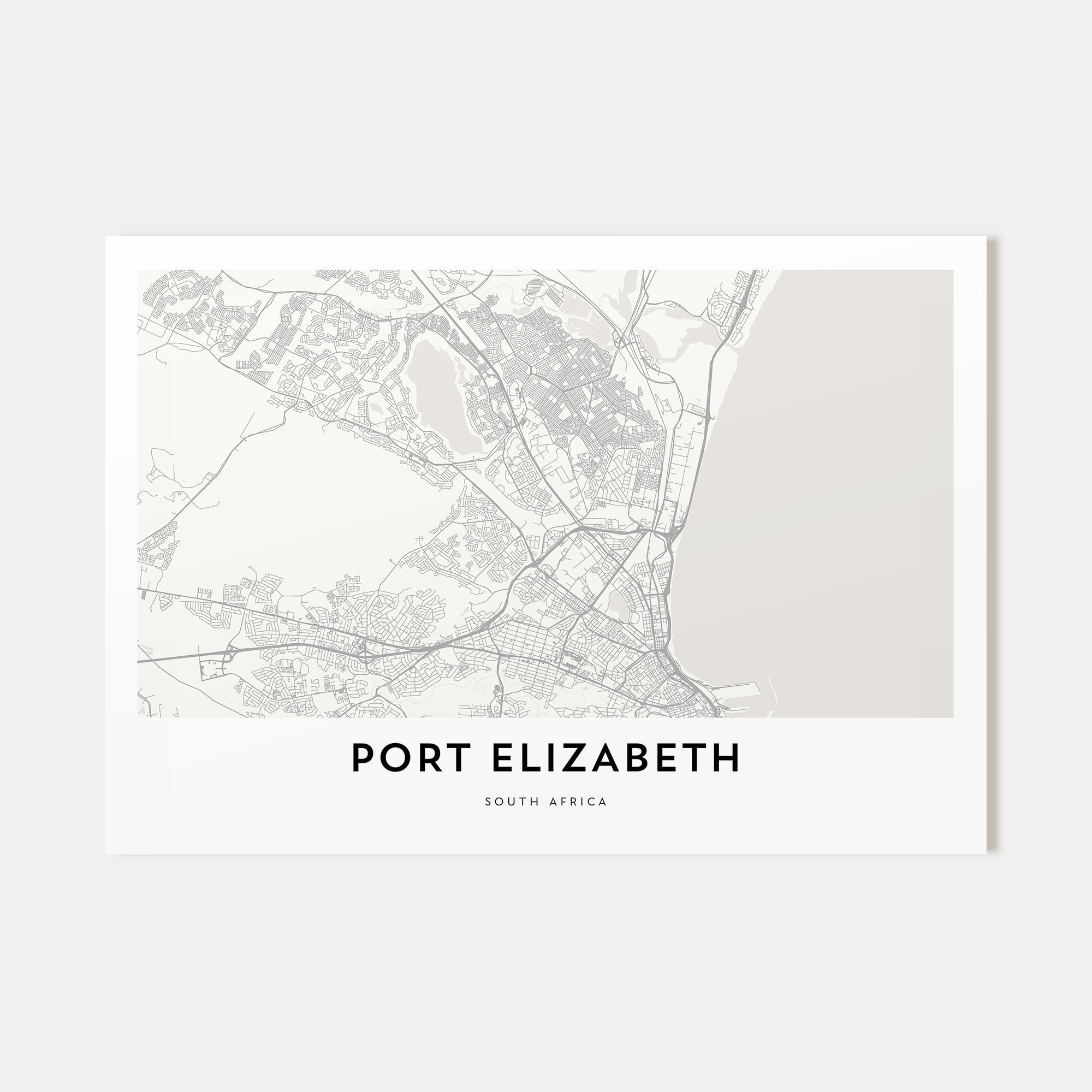 Port Elizabeth Map Landscape Poster