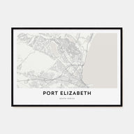 Port Elizabeth Map Landscape Poster