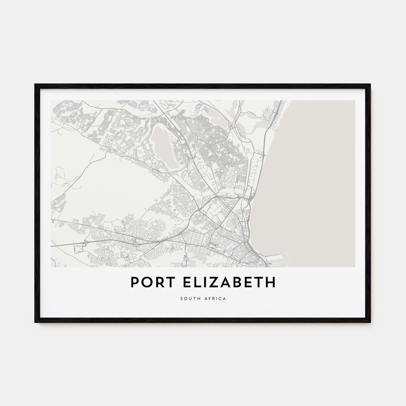 Port Elizabeth Map Landscape Poster