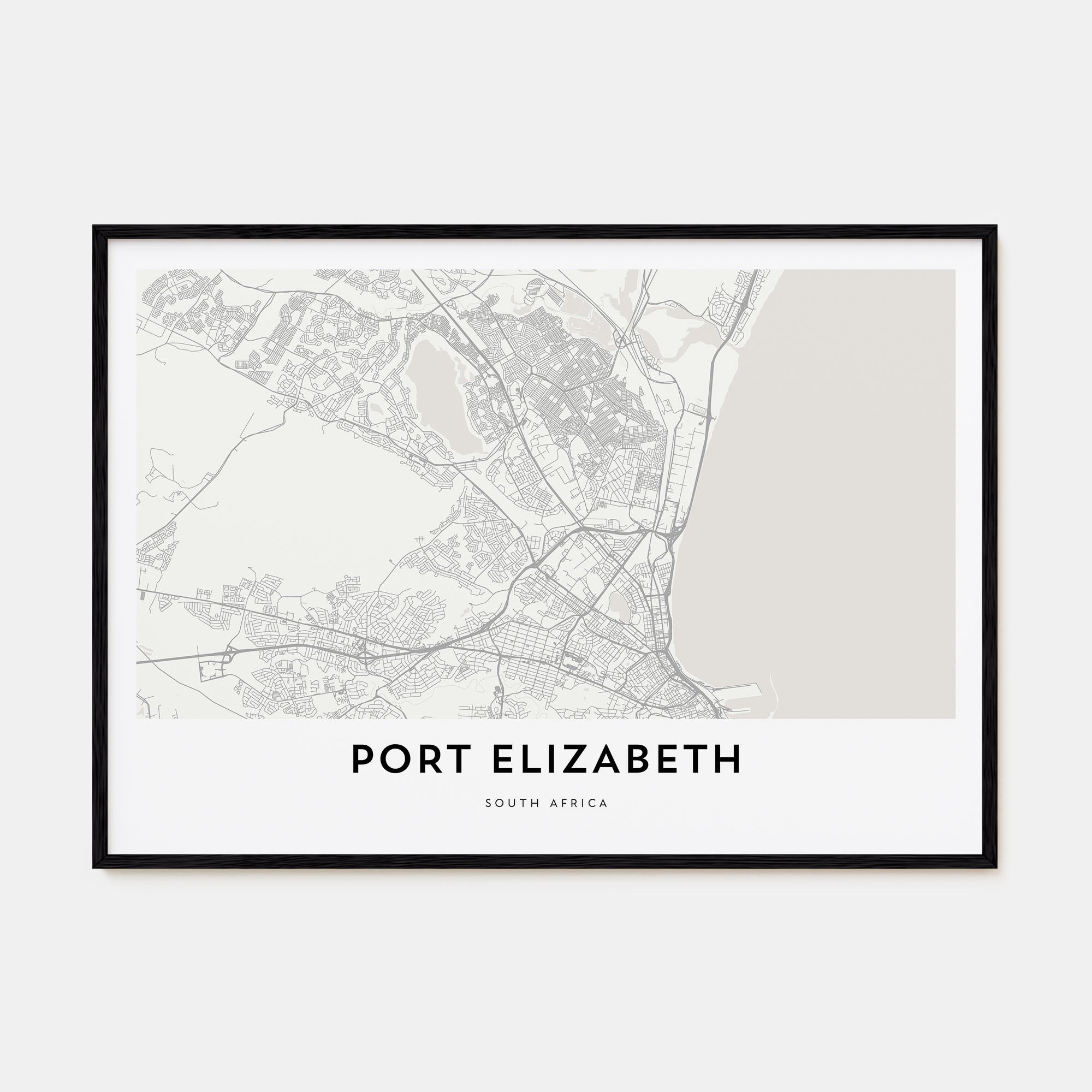 Port Elizabeth Map Landscape Poster