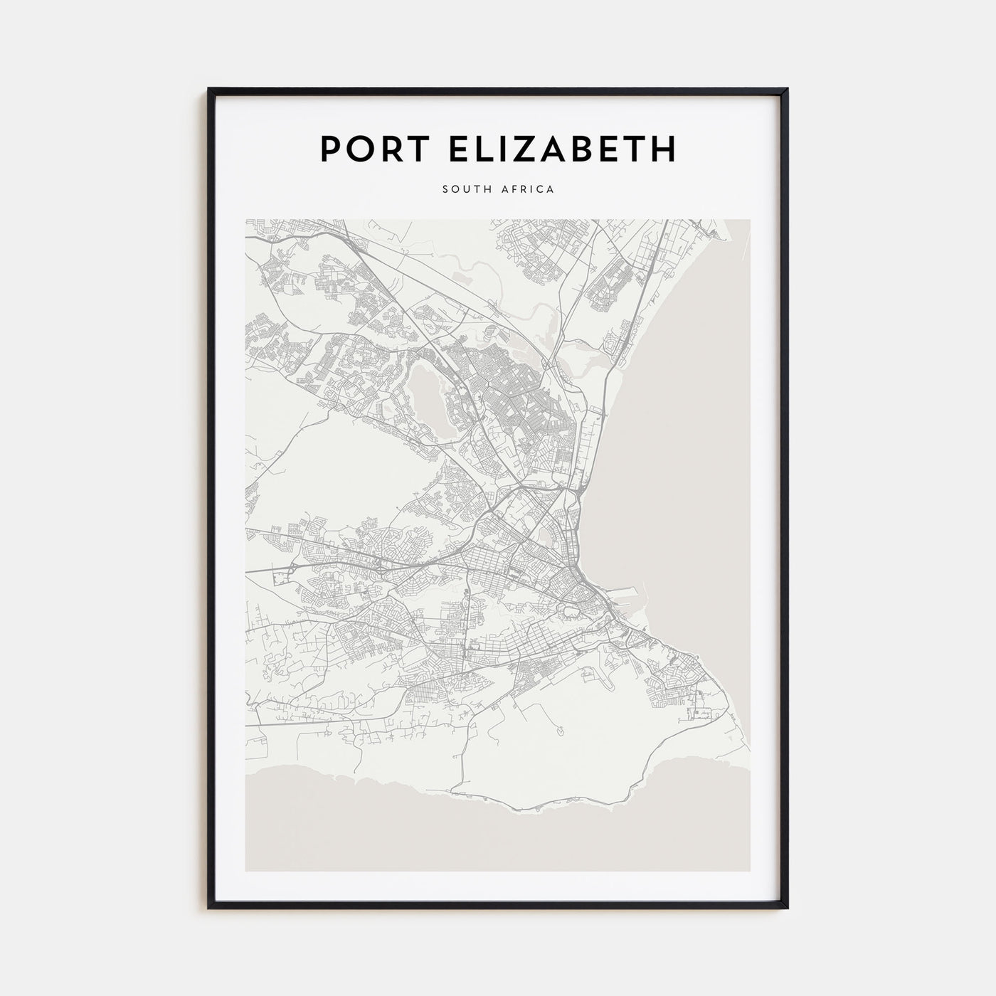 Port Elizabeth Map Portrait Poster