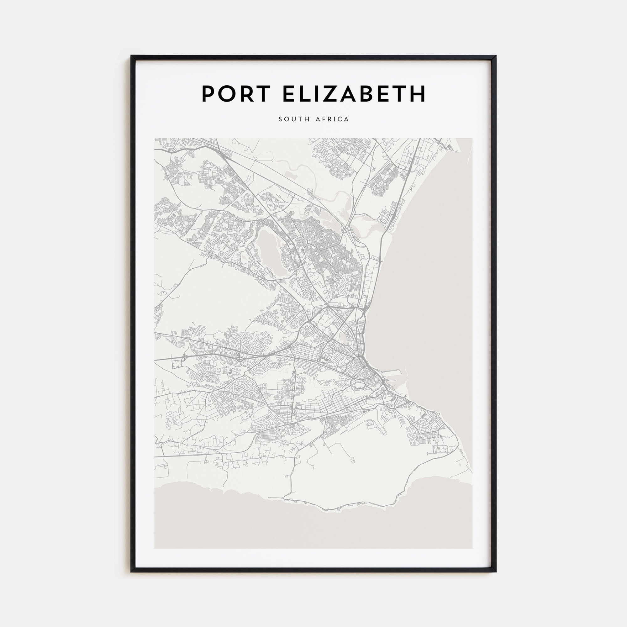 Port Elizabeth Map Portrait Poster