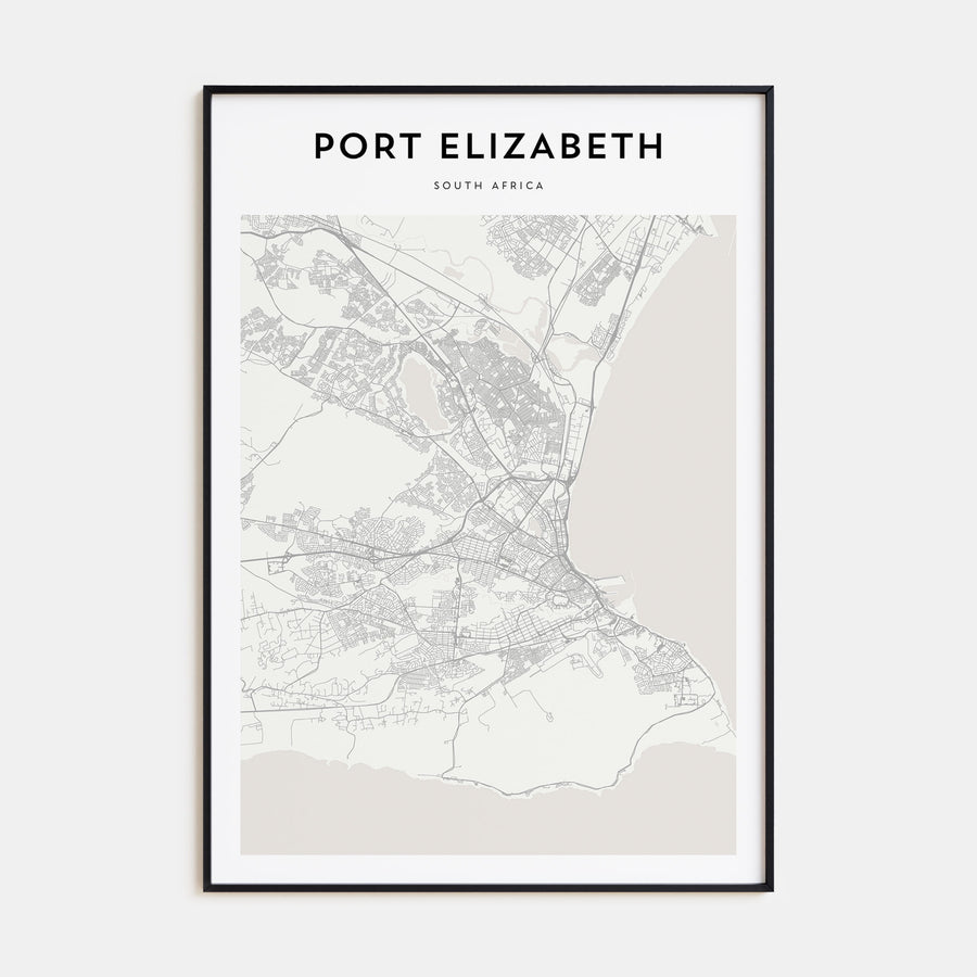 Port Elizabeth Map Portrait Poster