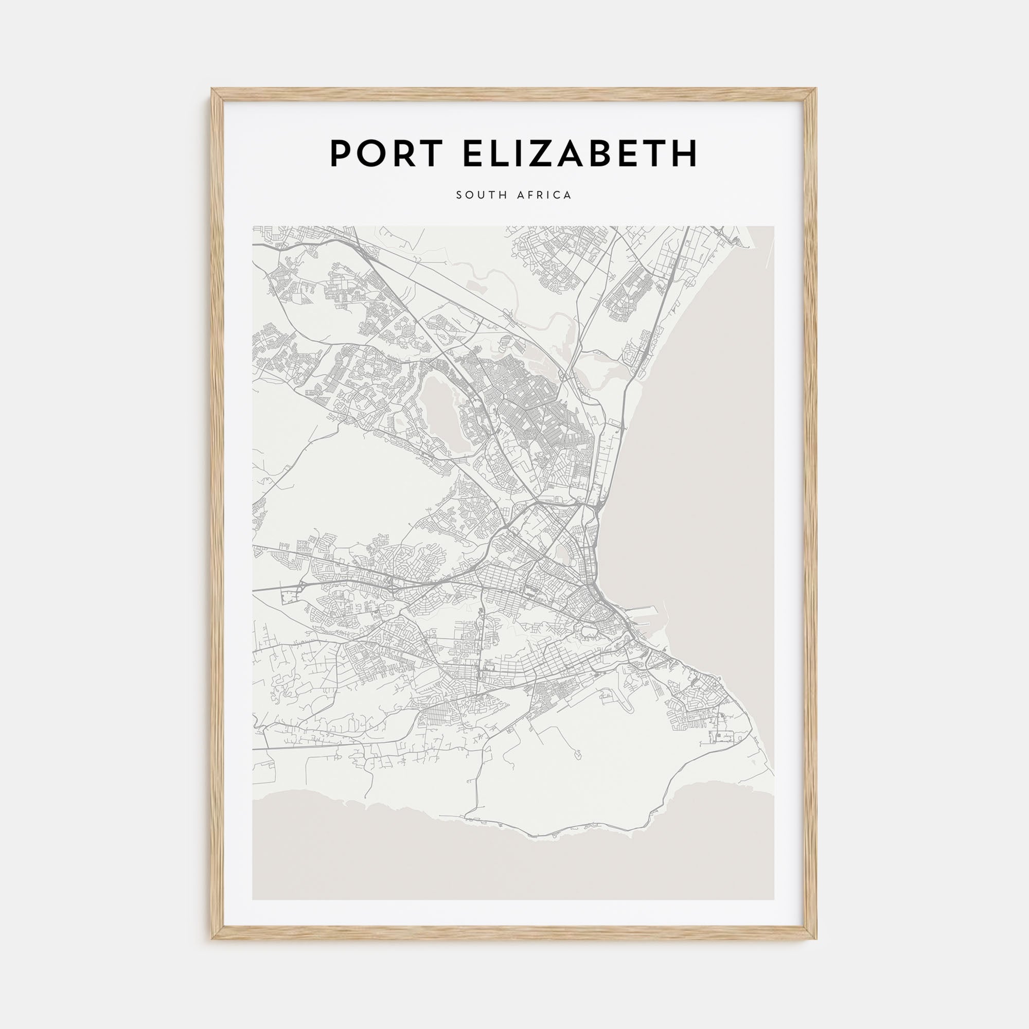 Port Elizabeth Map Portrait Poster
