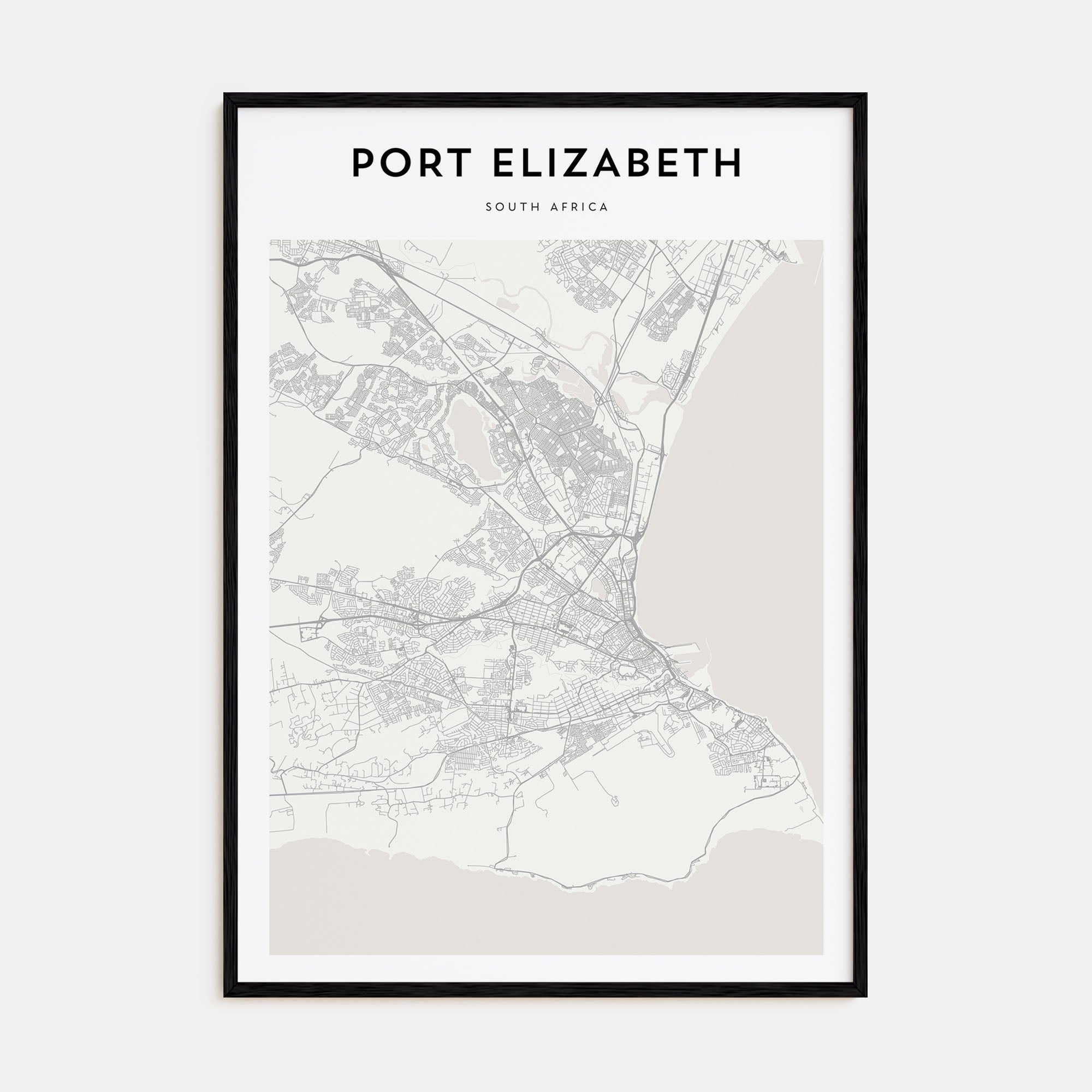 Port Elizabeth Map Portrait Poster