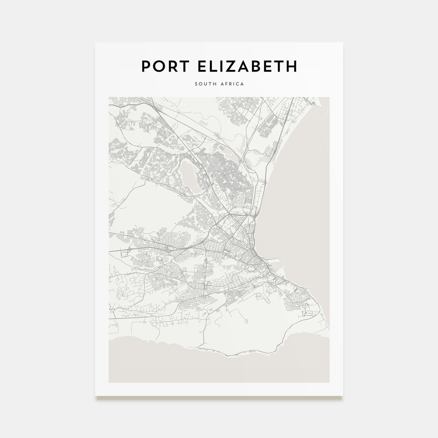 Port Elizabeth Map Portrait Poster