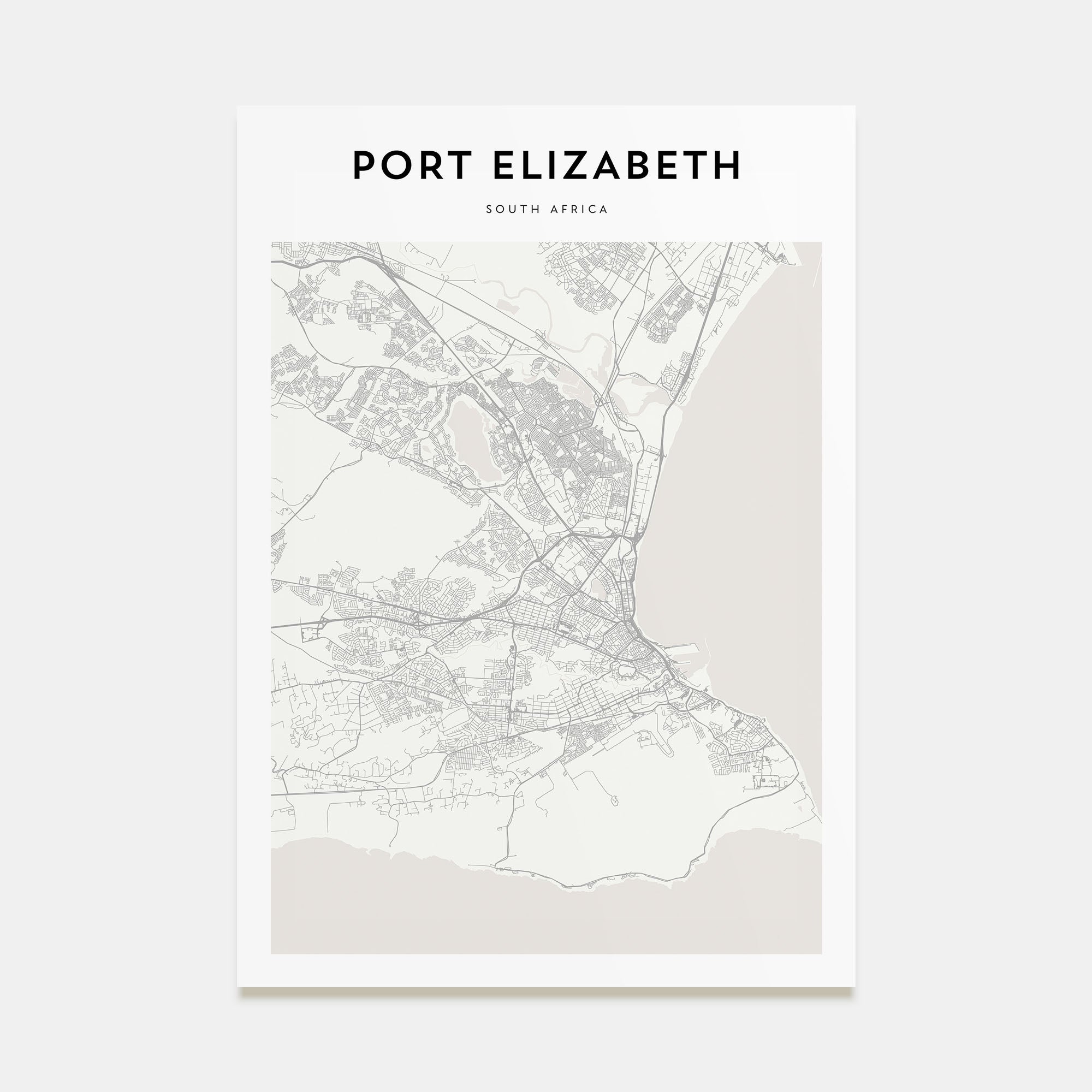 Port Elizabeth Map Portrait Poster