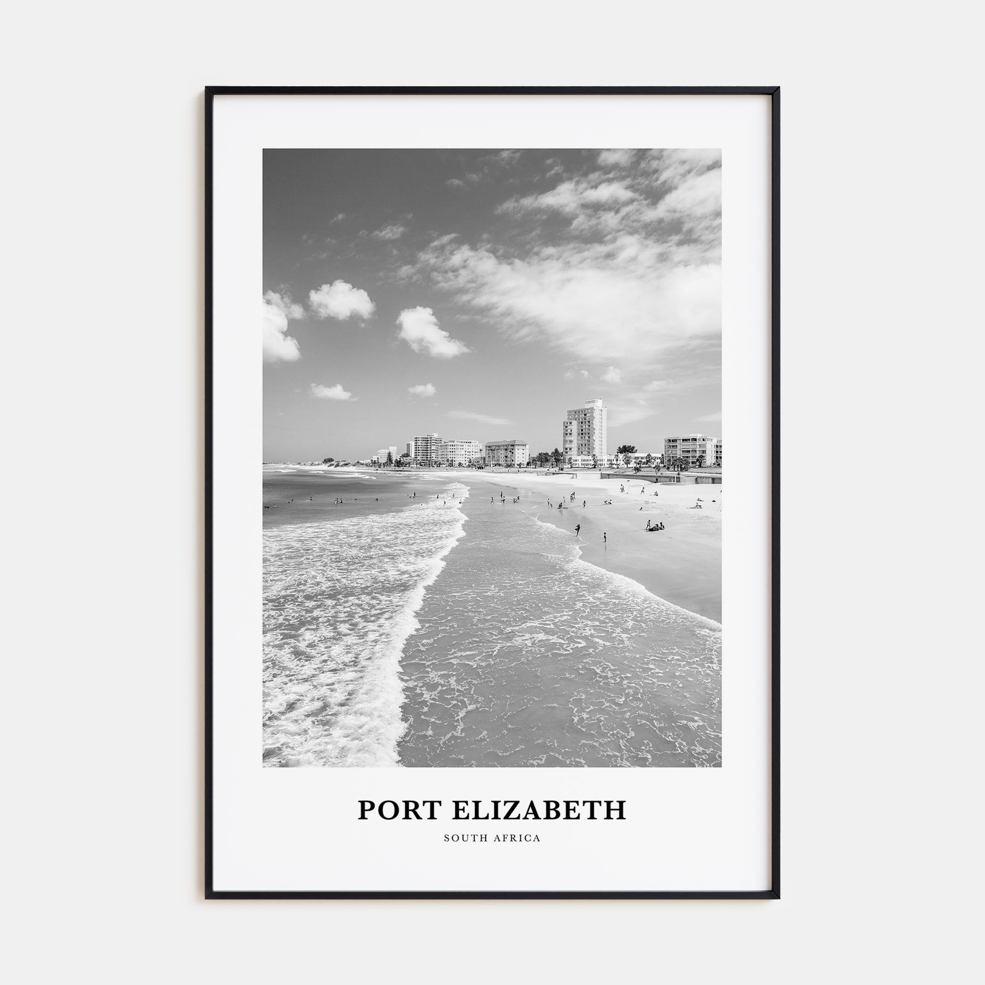 Port Elizabeth Portrait B&W Poster