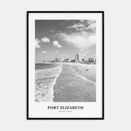 Port Elizabeth Portrait B&W Poster