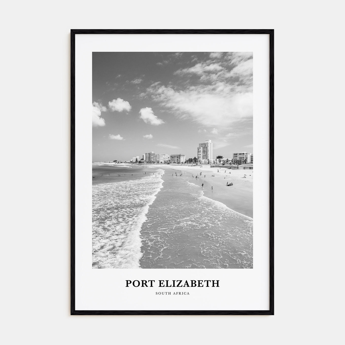 Port Elizabeth Portrait B&W Poster